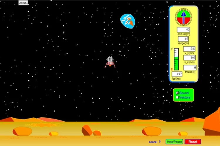 Lunar Lander Simulator for Palm/Treo mobile devices