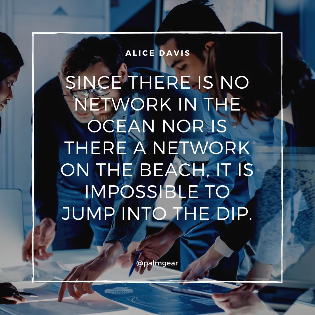 Since there is no network in the ocean nor is there a network on the beach, it is impossible to jump into the dip.