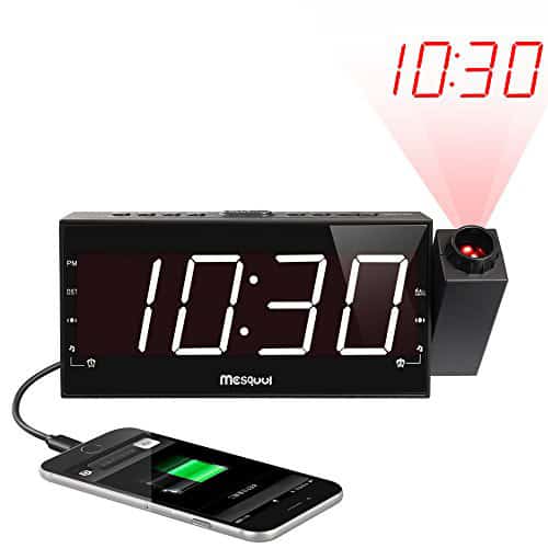 Mesqool Projection Alarm Clock Radio