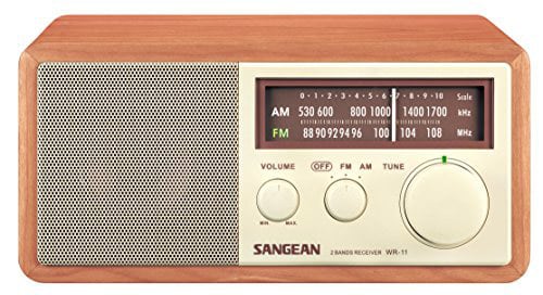 Sangean WR-11 Wood Cabinet AM/FM Tabletop Radio