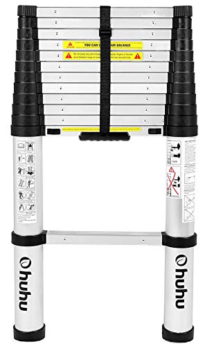 Ohuhu 12.5 FT Aluminum Telescopic Extension Ladder