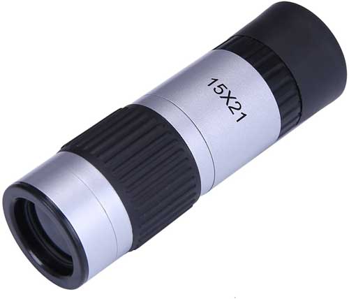 HDE 15x Zoom Compact Monocular 21mm Bright And Clear Single Hand Focus Telescope