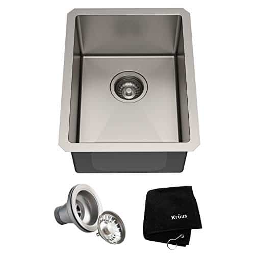 Kraus KHU101-14 Standart PRO 16 Gauge Undermount Single Bowl Stainless Steel Kitchen Bar Sink