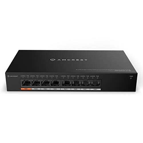 Amcrest 8-Port POE+ Power Over Ethernet POE Switch